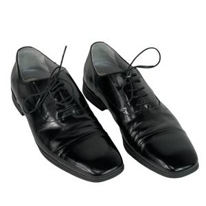 Kenneth Cole New York Mens Shoes Size 9.5 M Silver Technology Black Oxfords